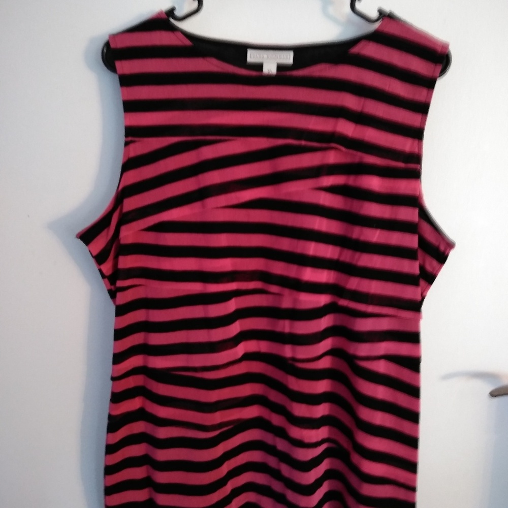 Layered red and black shirt.